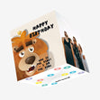 Happy Lion Happy Birthday Confetti-exploding Greetings Card
