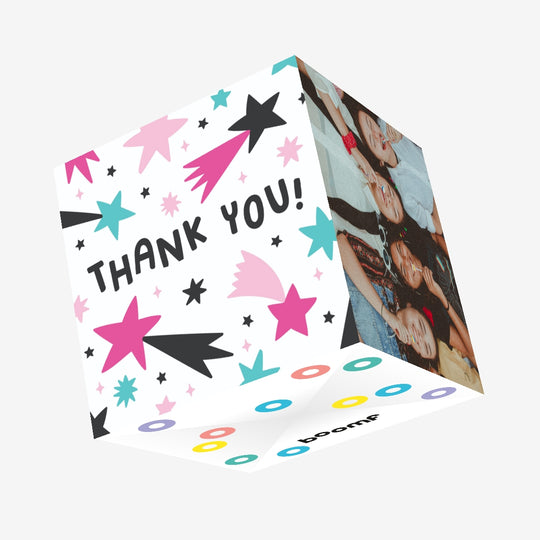 Thank You Beautiful Colorful Stars Confetti-exploding Greetings Card