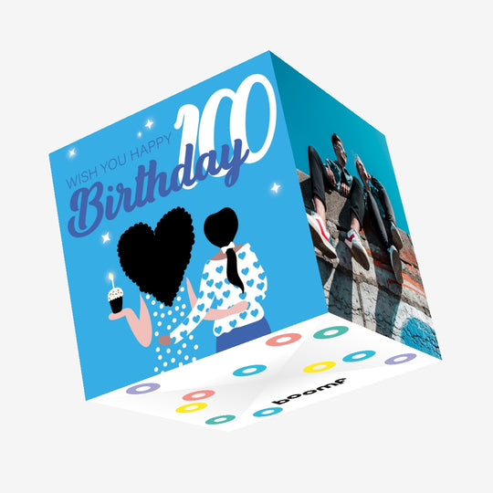 Wish You Happy 100th Birthday Confetti-exploding Greetings Card