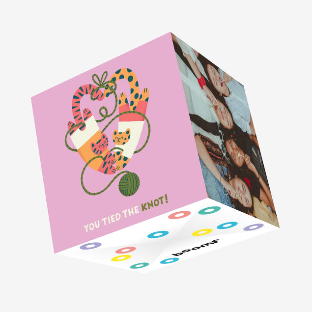 Cat Couple You Tied The Knot Engagement Confetti-exploding Greetings Card