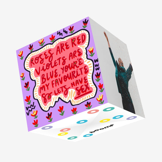 Roses Are Red Let's Have Sex Confetti-exploding Greetings Card