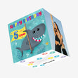 5th Birthday Cute Shark Confetti-exploding Greetings Card