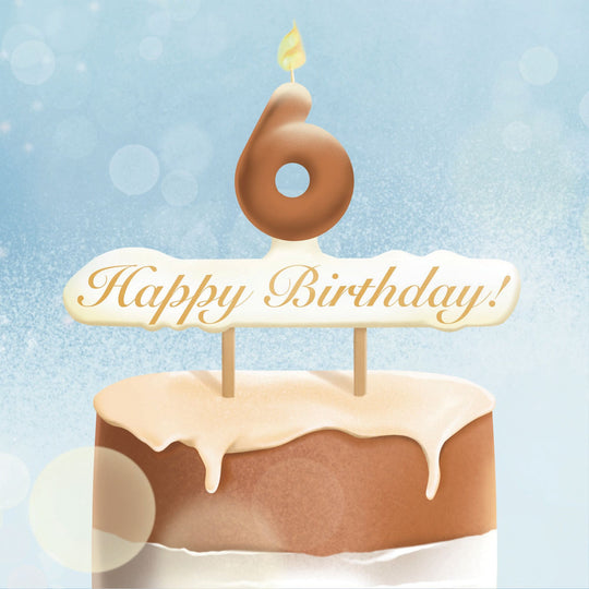 6th Happy Birthday Cake Card