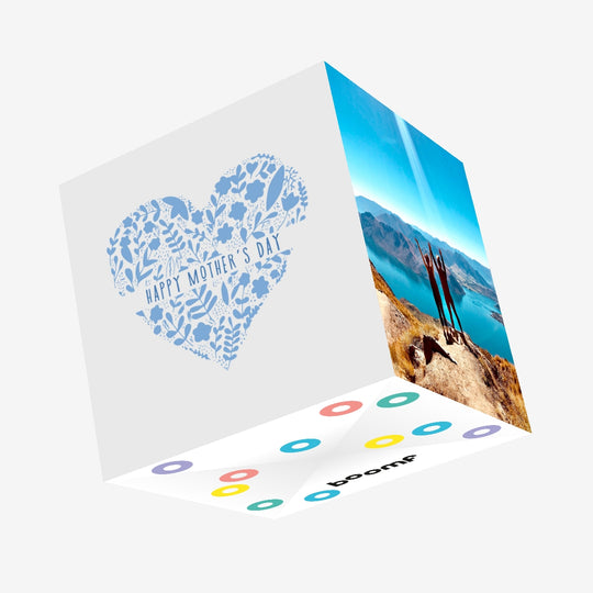 Happy Mother's Day Blue Heart Confetti-exploding Greetings Card