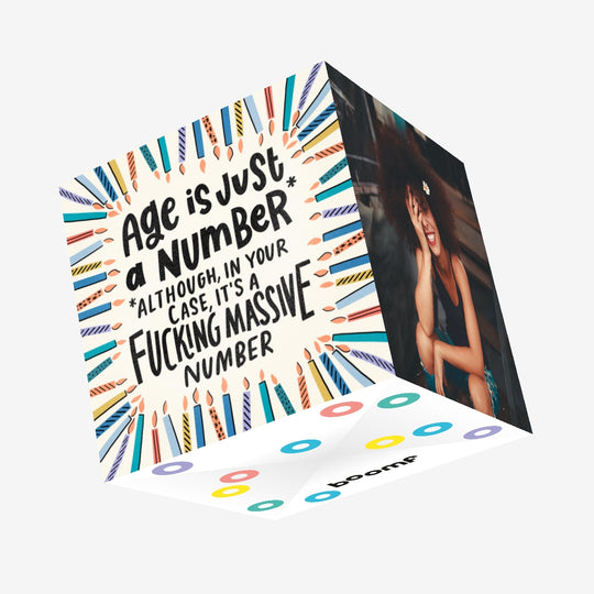 Massive Number Birthday Confetti-exploding Greetings Card