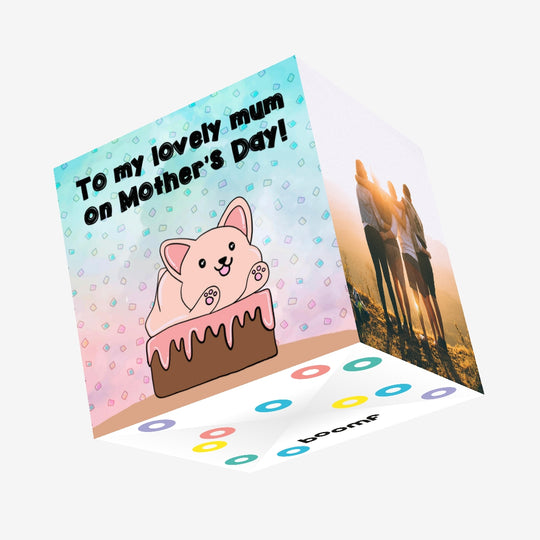 Happy Mother's Day Mum Cute Dog Confetti-exploding Greetings Card