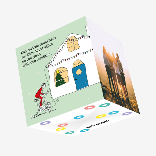 Christmas Lights Dad Christmas Confetti-exploding Greetings Card