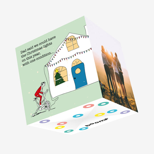 Christmas Lights Dad Christmas Confetti-exploding Greetings Card