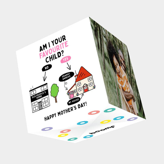 Am I Your Favourite Child? Bomb 3D Cube Card