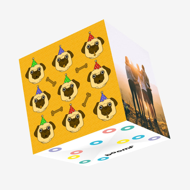 Happy Birthday Pugs Confetti-exploding Greetings Card