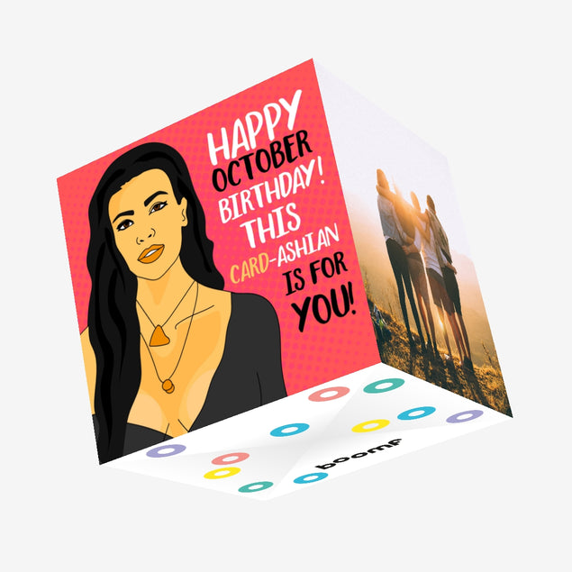 Happy October Birthday Kim Confetti Exploding Greetings Card – Boomf