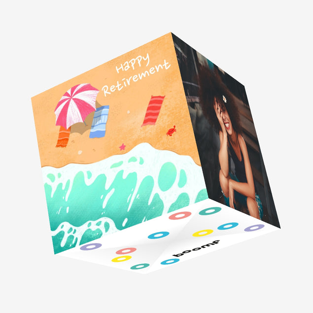 Happy Retirement Beautiful Beach Confetti-exploding Greetings Card