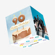 90th Happy Birthday Cake Confetti-exploding Greetings Card
