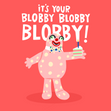 Mr Blobby Noel's House Party Funny Birthday Card - 1