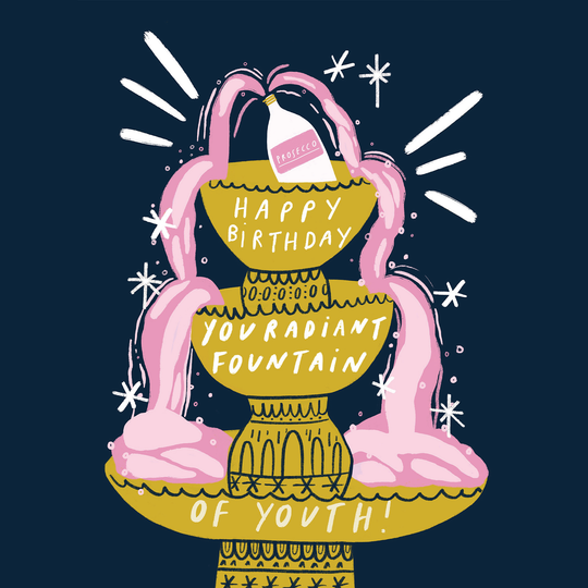 Radiant Fountain Of Youth Birthday Card