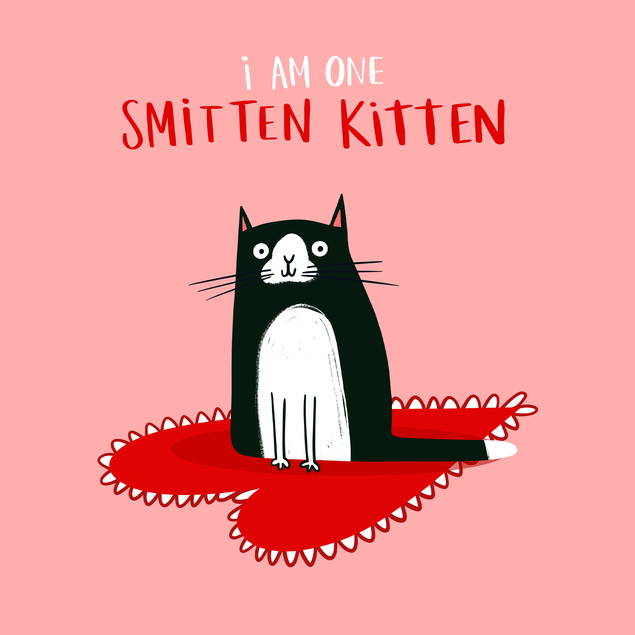 Smitten Kitten Cat Love Anniversary Love Valentine’s Day Card - 1
