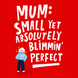 Mum Small Yet Absolutely Blimmin Perfect Mother's Day Card