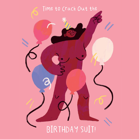 Birthday Suit Naked Lady Birthday Card