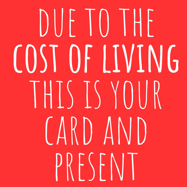 Funny Christmas card cost of living for her for him - 1