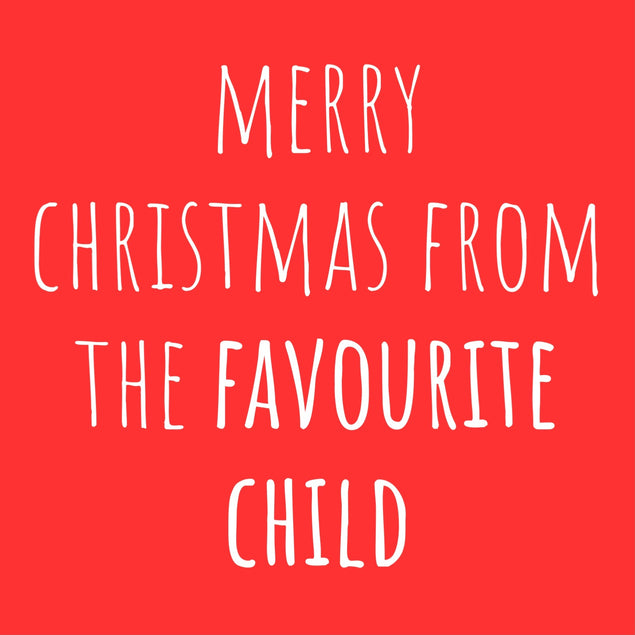 Christmas card for parents mum dad from favourite child funny red - 1