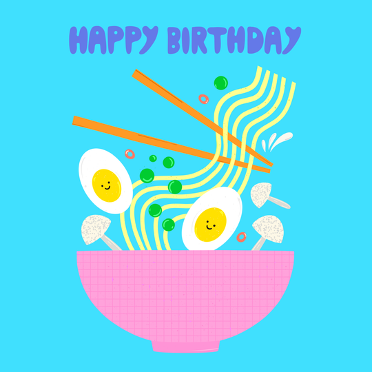 Ramen Birthday Card