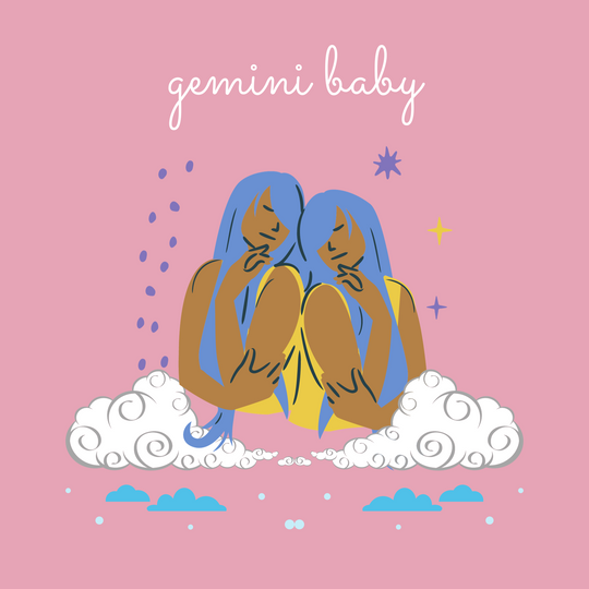Gemini Baby Birthday Card