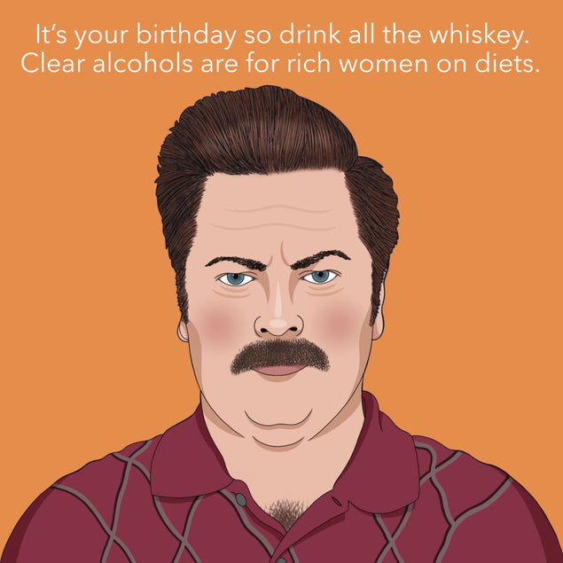 Ron Swanson Parks And Recreation Birthday Card Boomf 