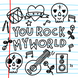 You Rock My World Notebook Doodles Valentine's Day Card