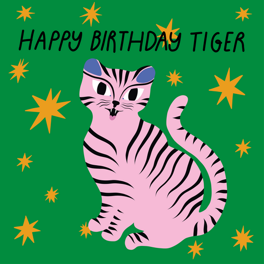 Striped Tiger Birthday Card