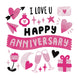 Pink Love Tokens Anniversary Card