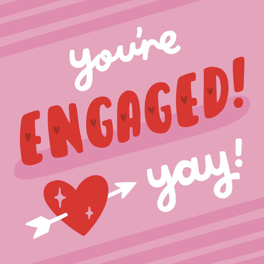You're Engaged Yay Red Heart Card