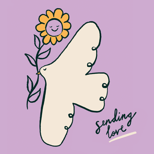 Sending Love Dove And Flower Card
