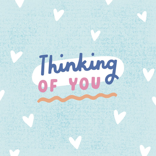 Thinking Of You White Hearts Card