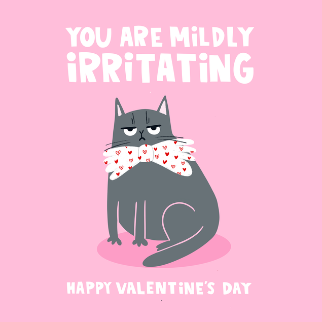 Funny Grumpy Cat Valentine's Day Card - 1
