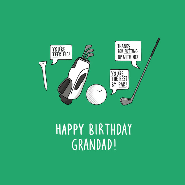 Funny Golf Birthday Card for Grandad - 1