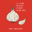Funny Anniversary Card - take off all your cloves  - 1