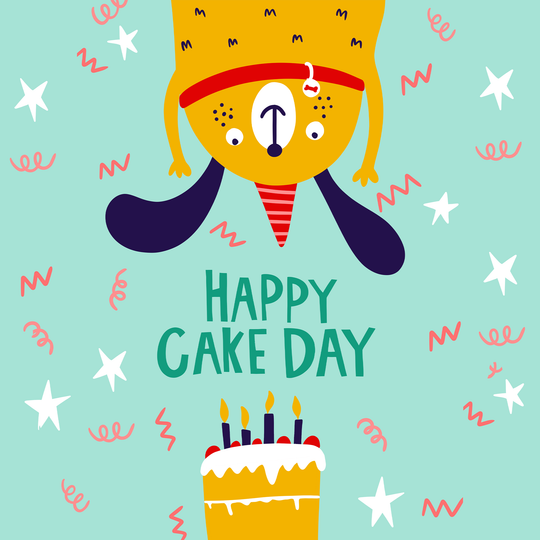 Happy Cake Day Cute Dog Birthday Card