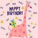 Pastel Giraffe And Gift Birthday Card