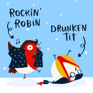 Rockin' Robin Christmas Greeting Card  - 1
