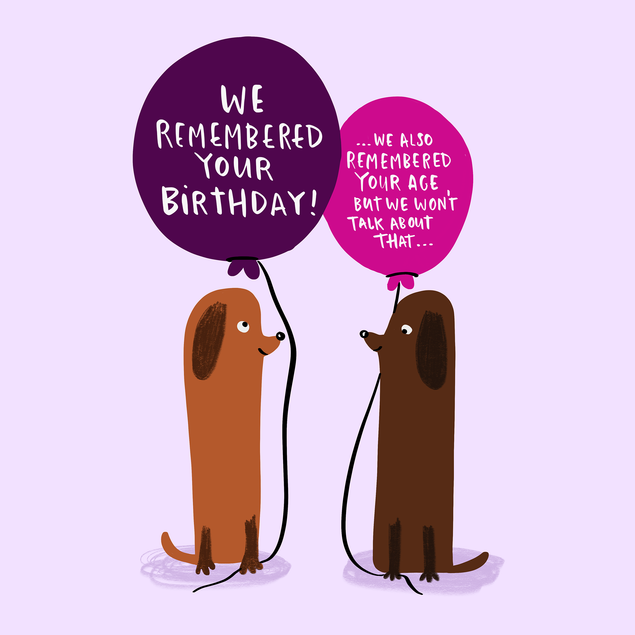 Cute Sausage Dog Balloon Birthday Card - 1