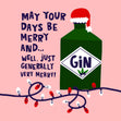 Let's Get Merry Alcohol Drinking Christmas Card - 1