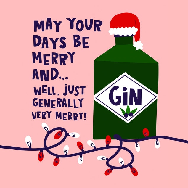 Let's Get Merry Alcohol Drinking Christmas Card - 1