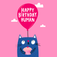 Happy Birthday Human Cat Birthday Card - 1