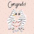 Congrats Zebra Wedding Card - 1