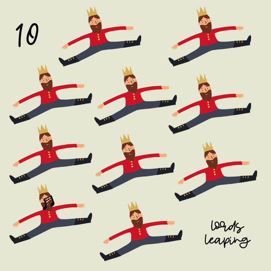 10 Lords Leaping 12 Days Of Christmas Card