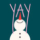 Yay Snowman Green Christmas Card