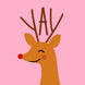 Yay Reindeer Pink Christmas Card