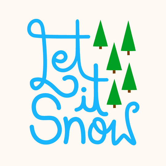 Let It Snow White Christmas Card