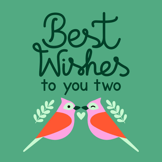 Best Wishes Love Birds Green Card