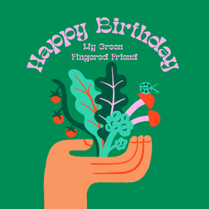 Green Fingered Birthday Card - 1